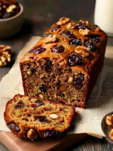 Moist Date & Walnut Loaf Cake
