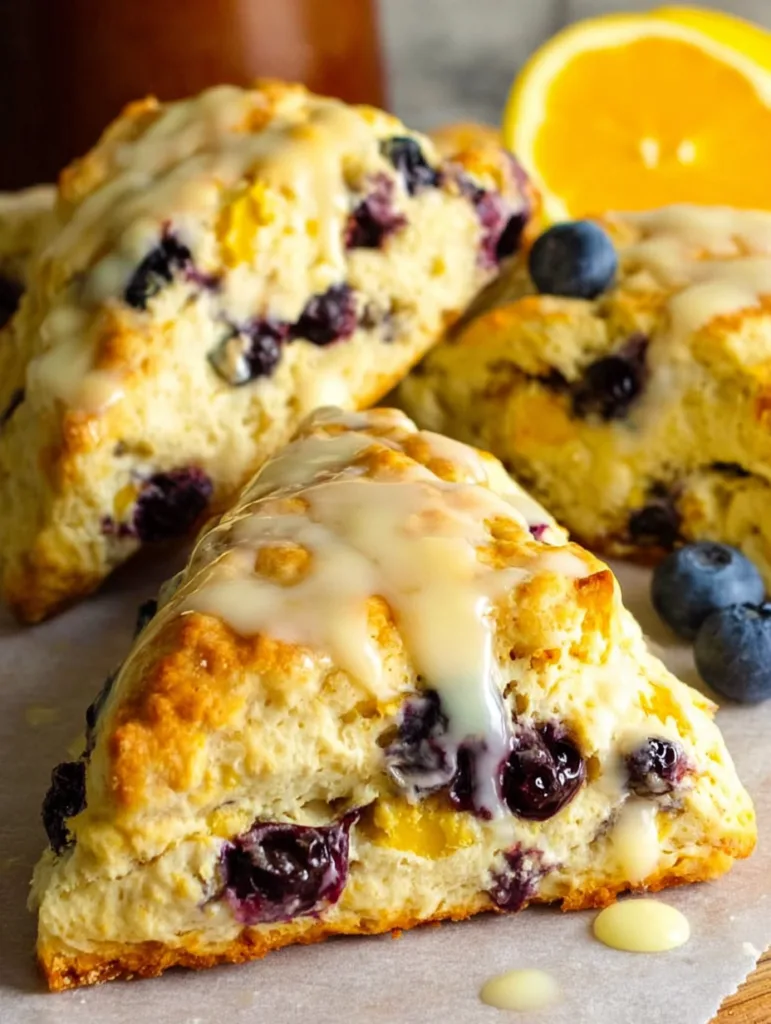 Lemon blueberry scones with cottage cheese.