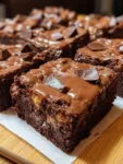 Greek Yogurt Peanut Butter Chocolate Chunk Brownie Squares