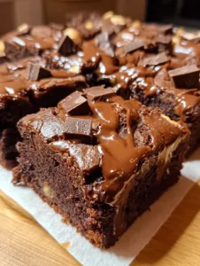Greek Yogurt Peanut Butter Chocolate Chunk Brownie Squares