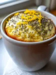 Cottage Cheese Lemon Poppy Seed Mug Cake