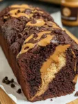 Healthy Banana Chocolate “Protein Swirl” Bread with Peanut Butter Ribbons