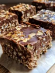 No-Bake Greek Yogurt Peanut Butter Chocolate Oat Crunch Bars