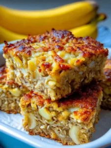 Protein Banana Oat Breakfast Squares