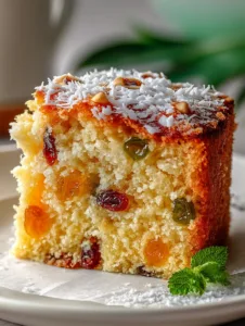 Coconut and Mixed Fruit Traditional Cake