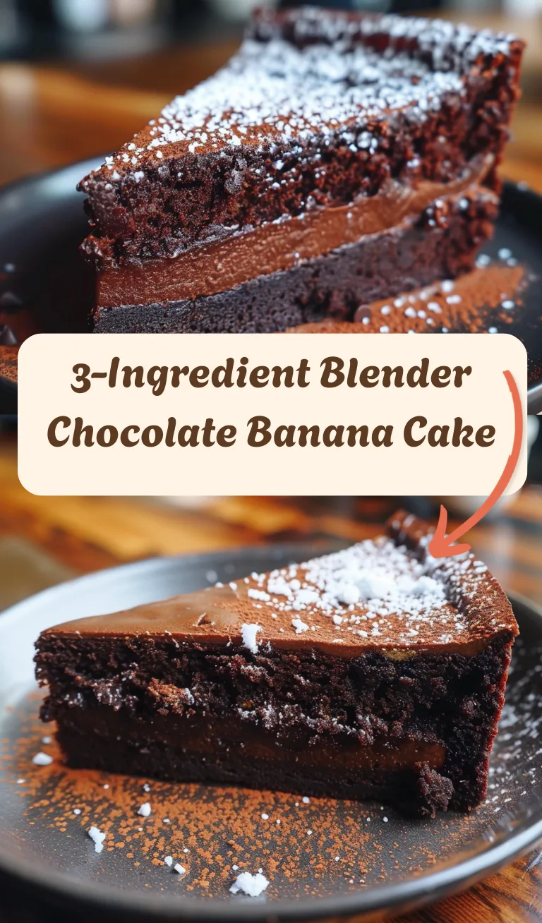 3-Ingredient Blender Chocolate Banana Cake