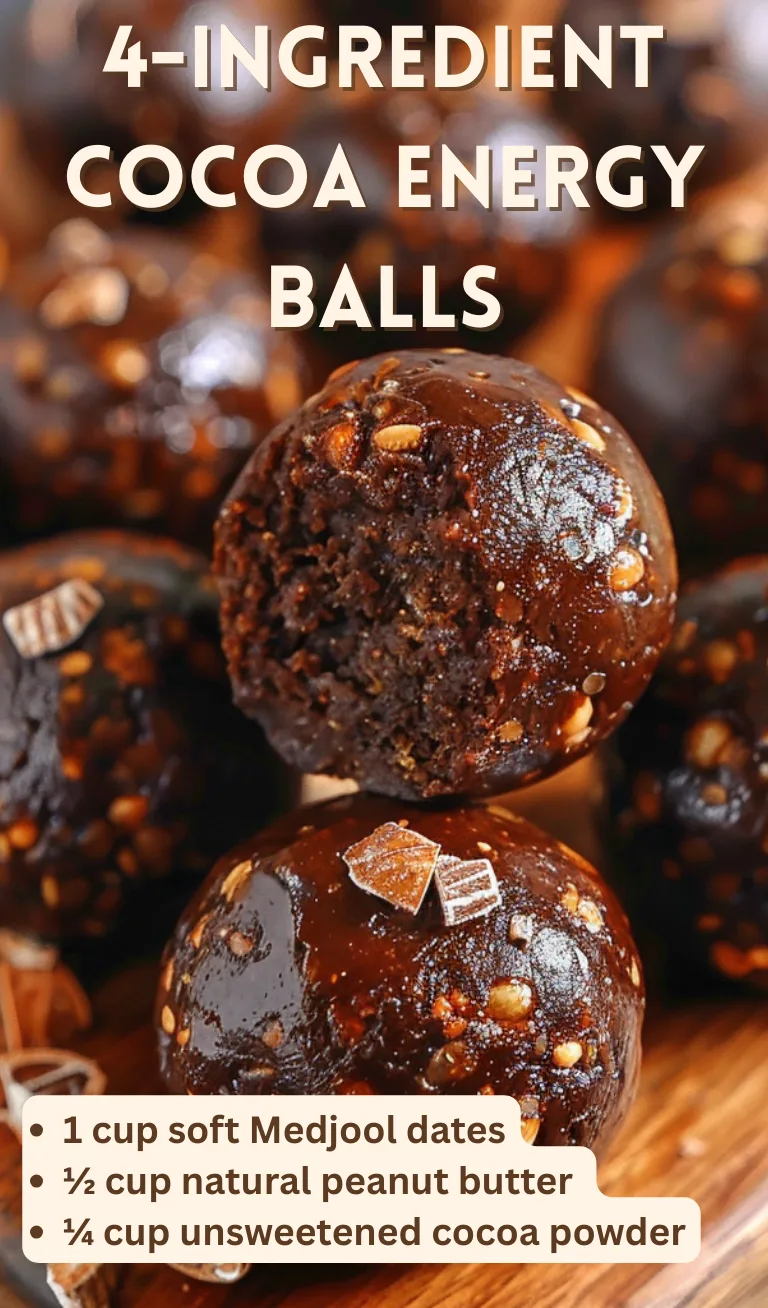 4-ingredient Cocoa Energy Balls