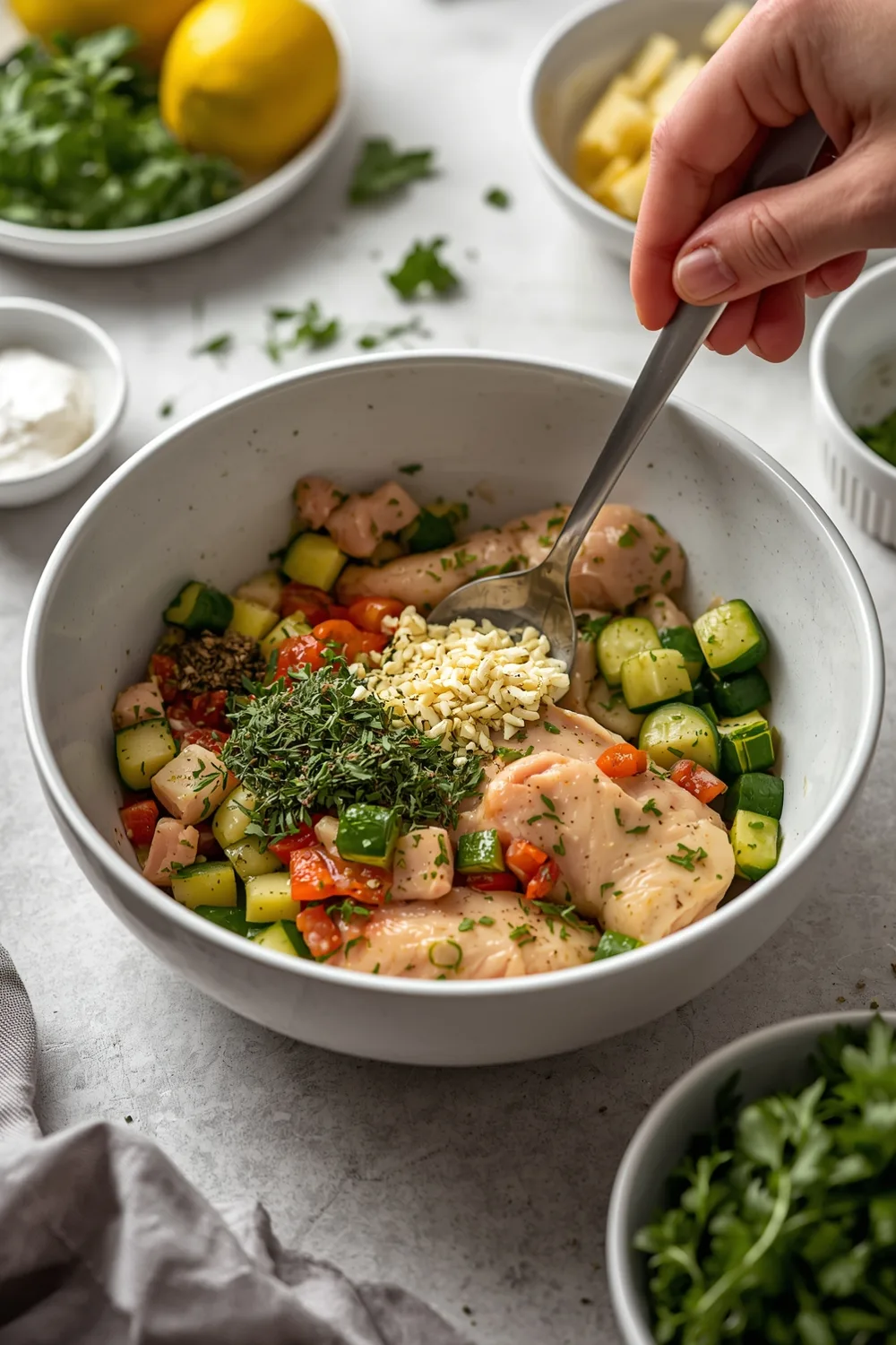 Delicious Healthy Baked Lemon Herb Chicken with Veggies (4 Servings) 2 Healthy Baked Lemon Herb Chicken with Veggies