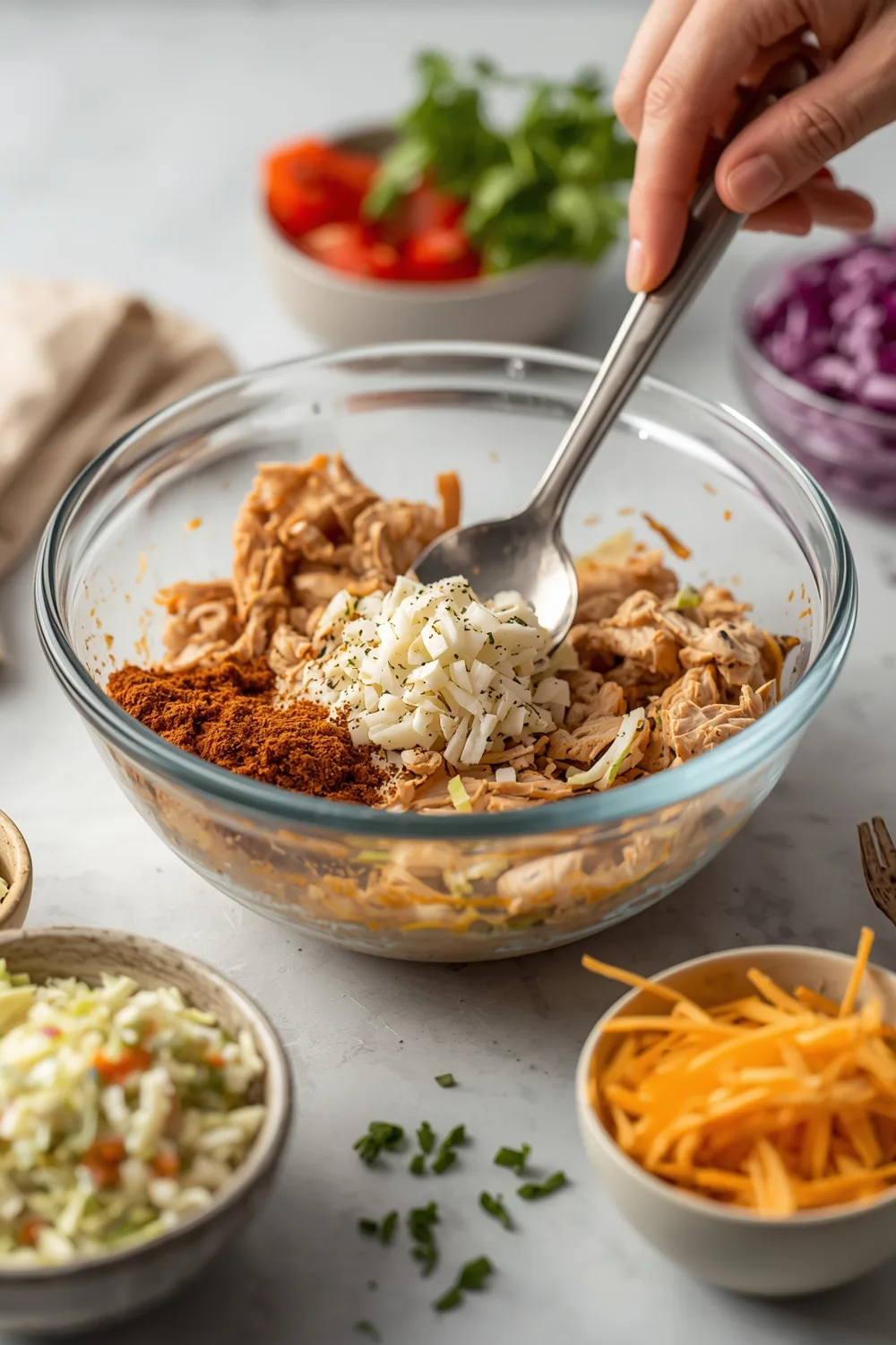 Easy Rotisserie Chicken Tacos with Quick Slaw