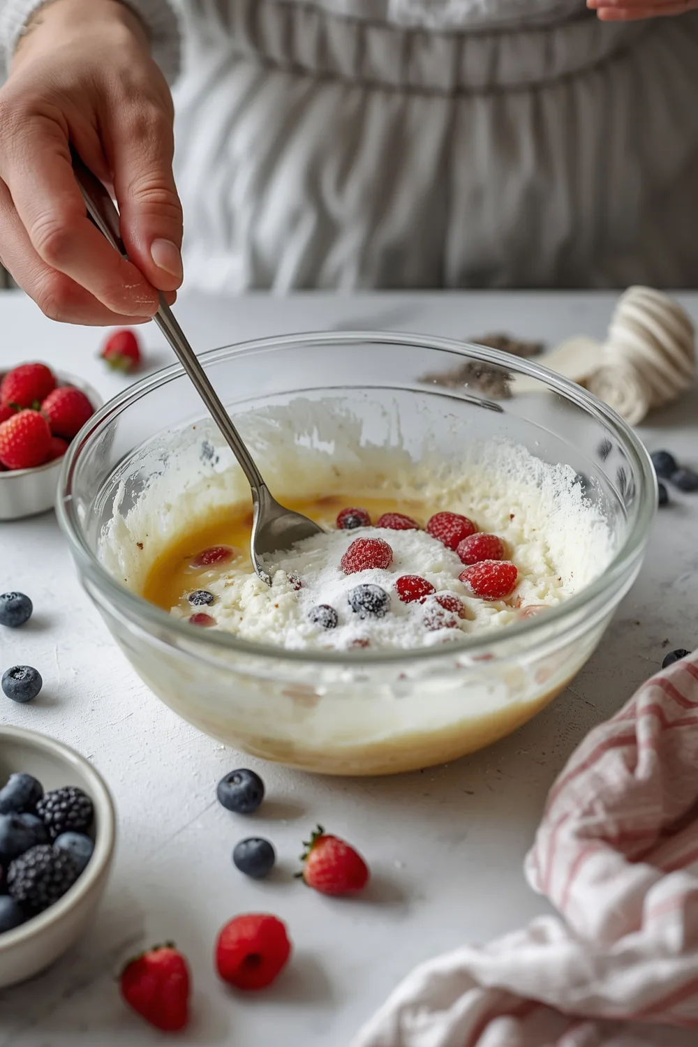 Easy Lemon Ricotta Cake with Spring Berries