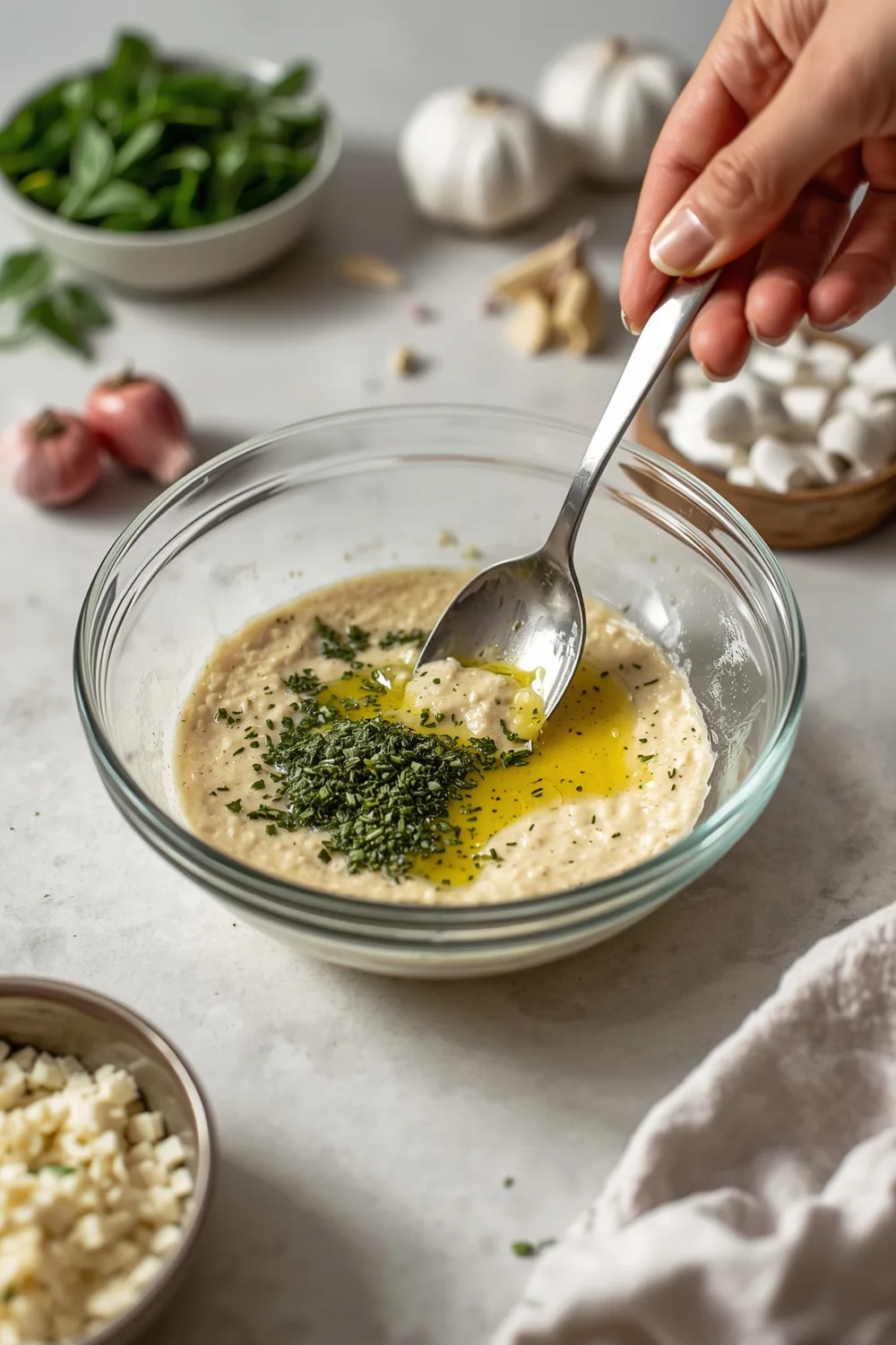 Easy Garlic Herb Focaccia with Olive Oil Drizzle