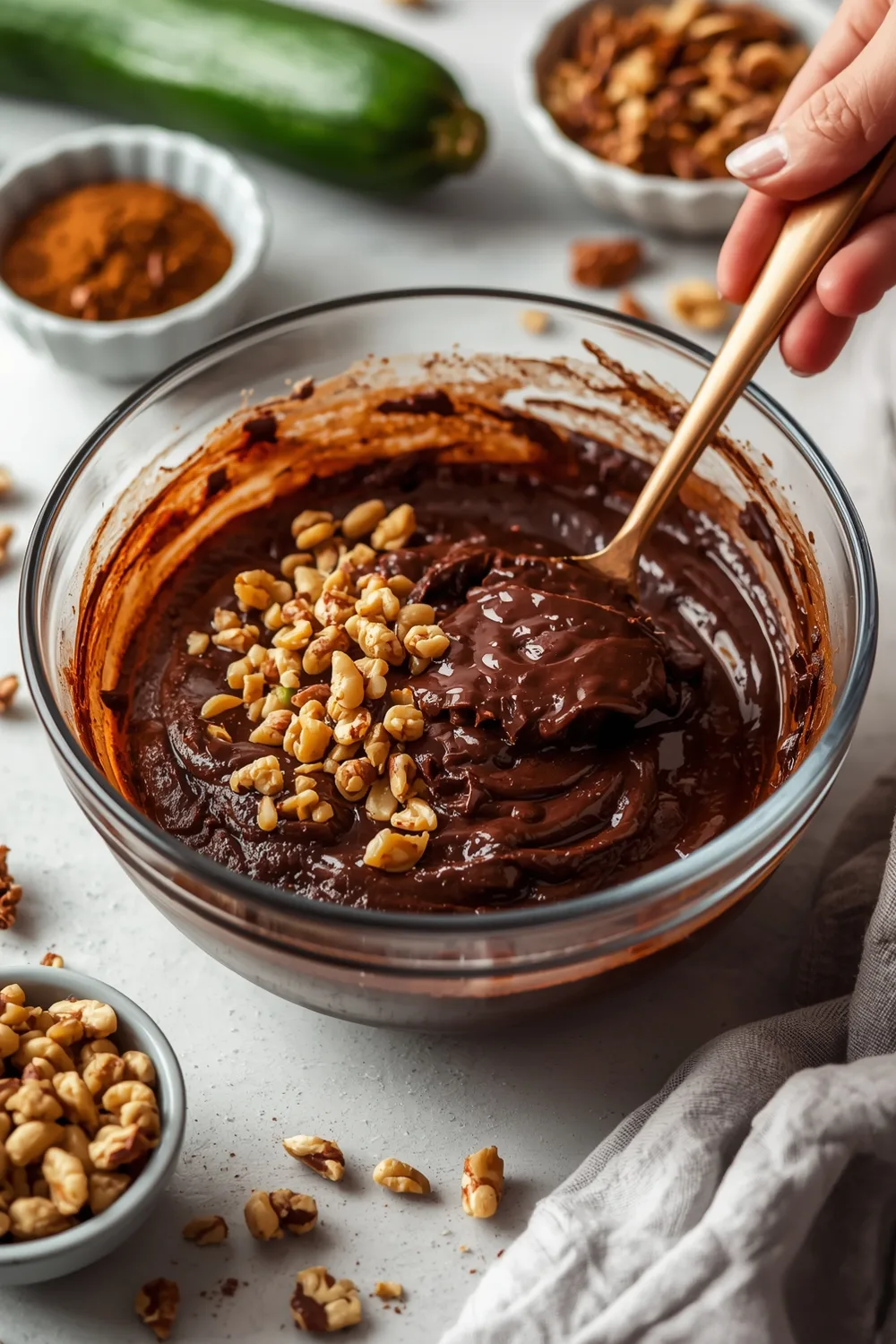 Rich and Moist Chocolate Zucchini Bread with Walnuts