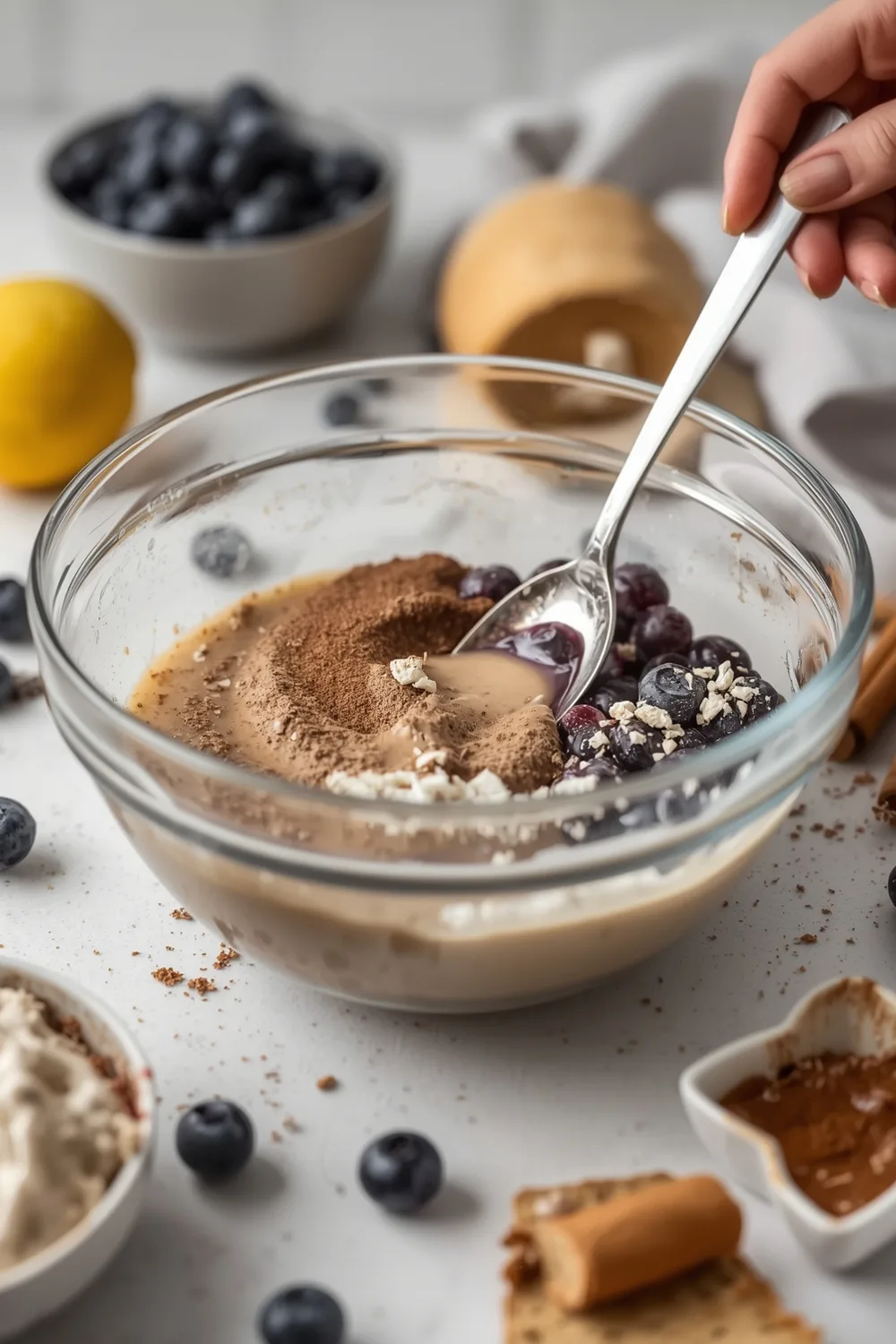 Moist Blueberry Bread with Lemon Glaze and Cinnamon