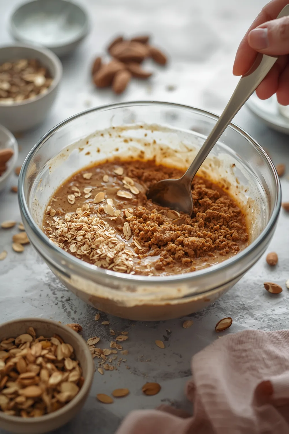 Quick High Protein Breakfast Bread with Oats and Almonds