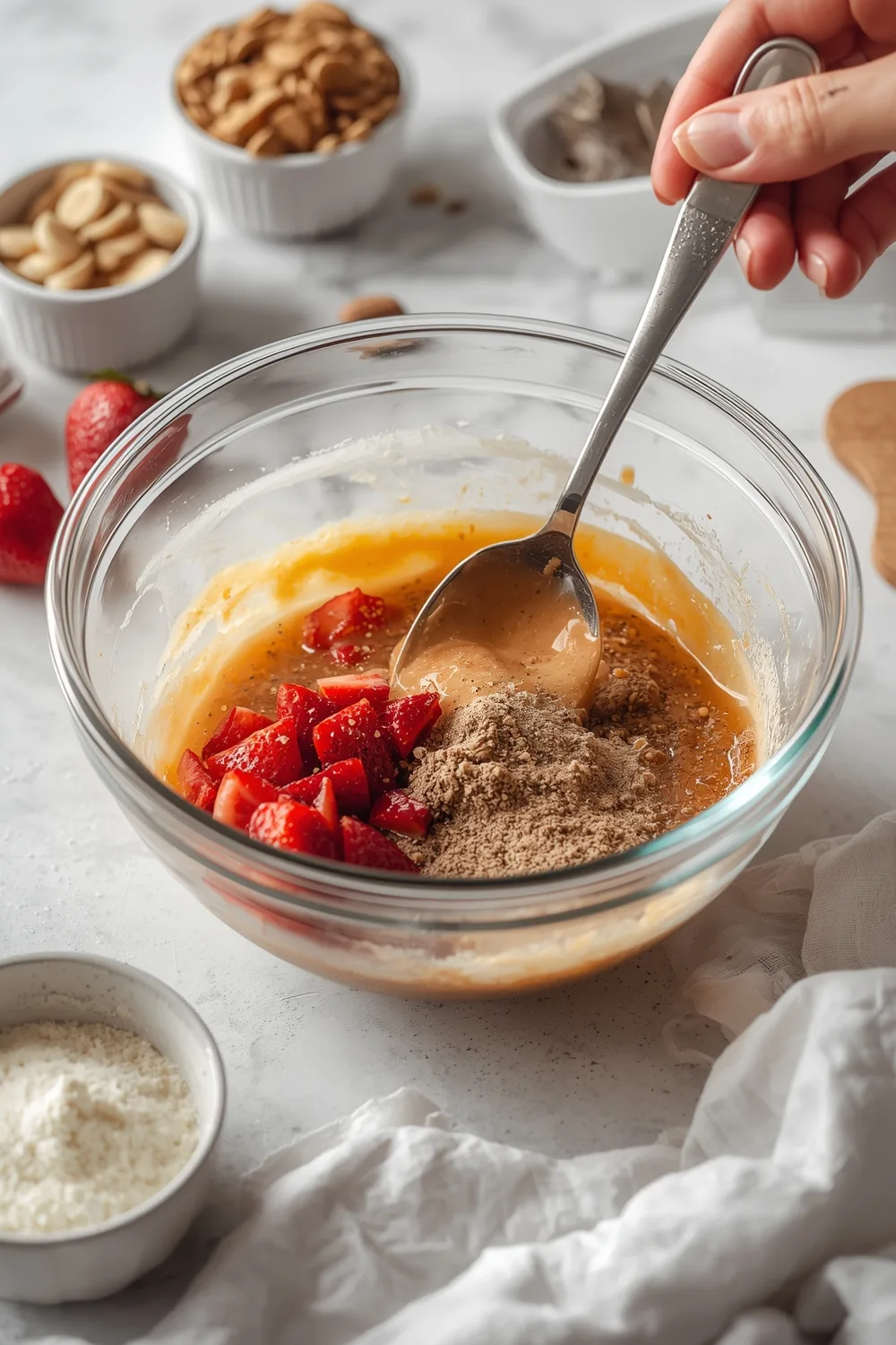 Easy Moist Strawberry Banana Bread with Sweet Glaze