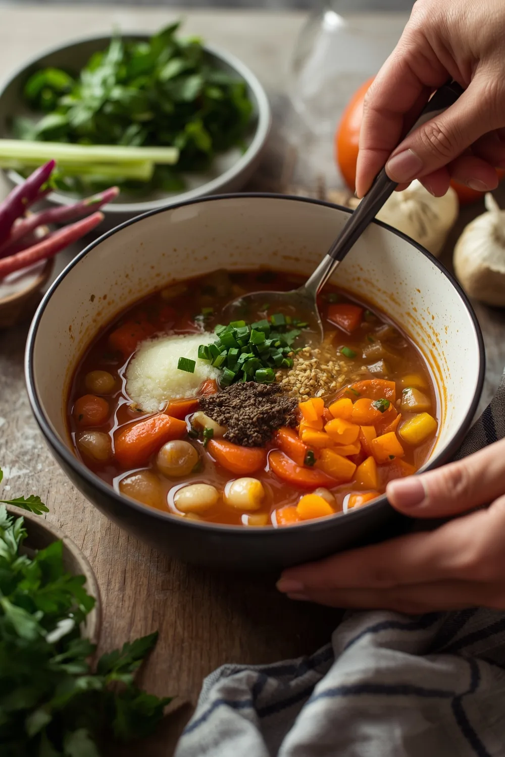 Hearty Italian Minestrone Soup - A Comforting Recipe for 6 2 Hearty Italian Minestrone Soup with Seasonal Vegetables