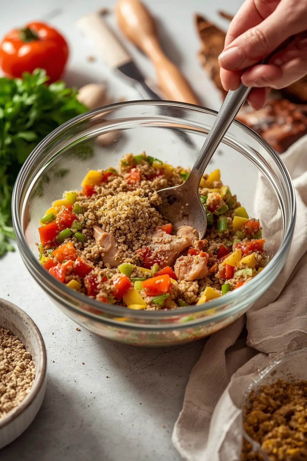 Easy One Pan Chicken with Quinoa and Veggies
