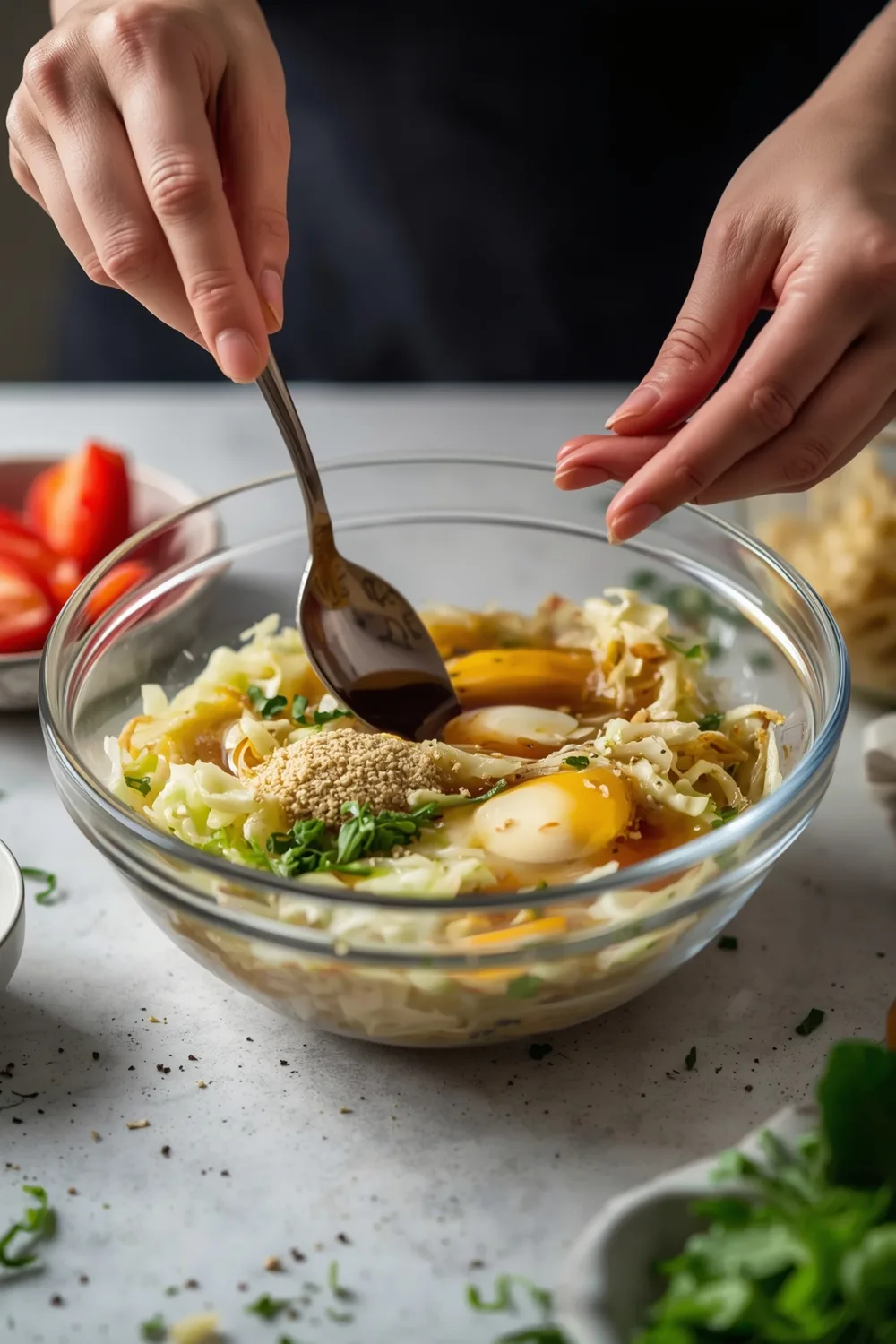 Quick Stir Fried Cabbage and Egg with Soy Ginger