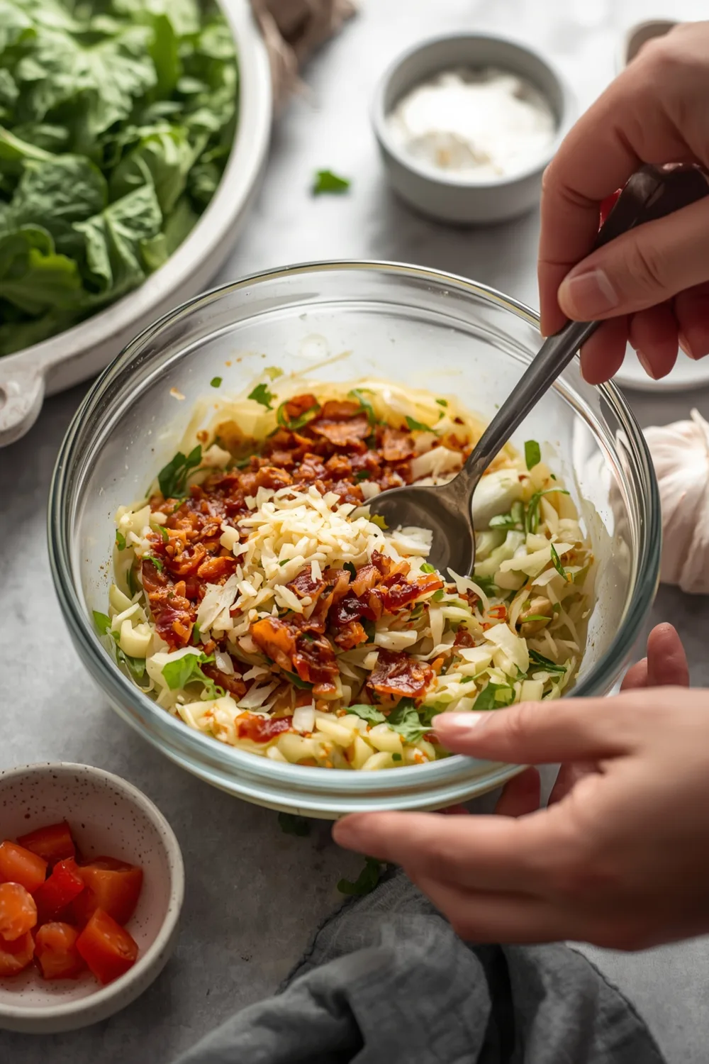 Easy Crispy Pan Fried Cabbage with Bacon and Garlic