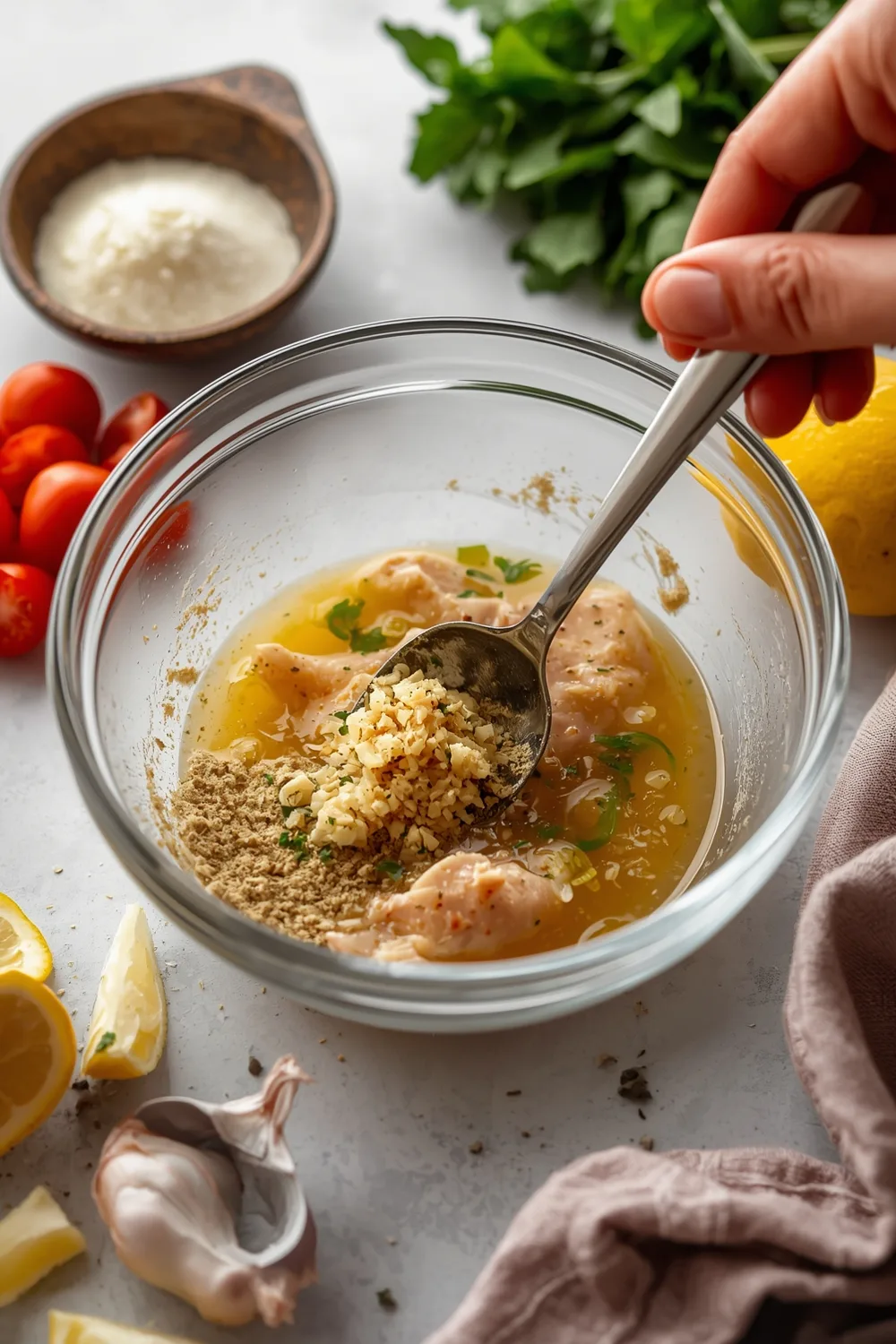 Easy 4 Ingredient Lemon Garlic Chicken Skillet