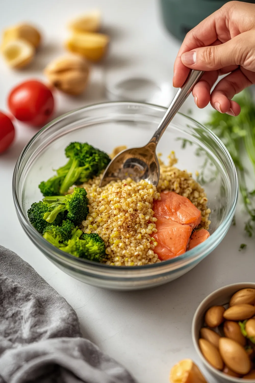 Easy Lemon Garlic Salmon with Broccoli and Quinoa