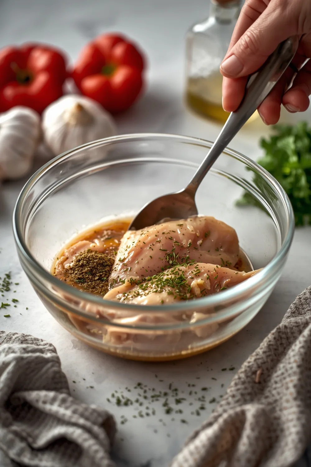 Easy Juicy Baked Garlic Herb Chicken Breast