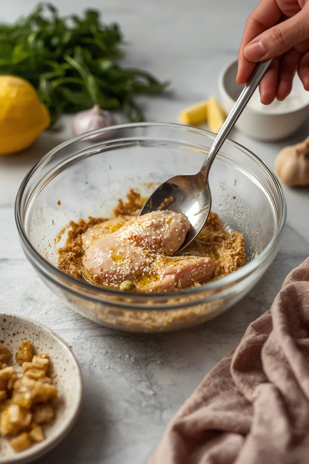 Delicious Easy Oven Baked Lemon Garlic Boneless Chicken (4 servings) 2 Easy Oven Baked Lemon Garlic Boneless Chicken Breast