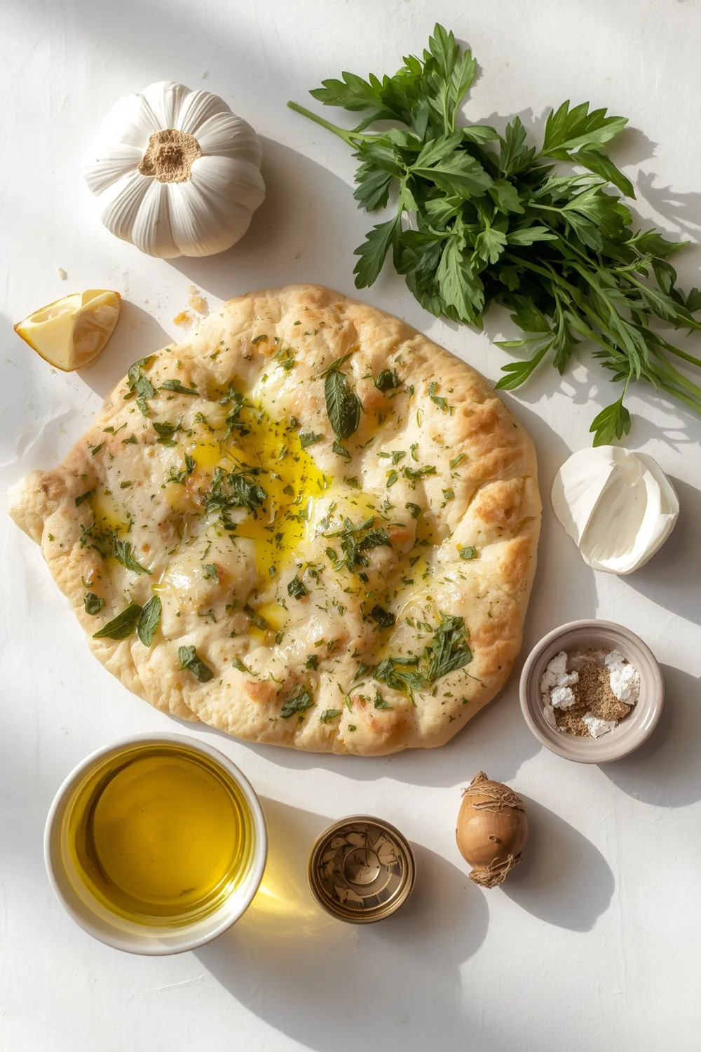 Easy Garlic Herb Focaccia with Olive Oil Drizzle