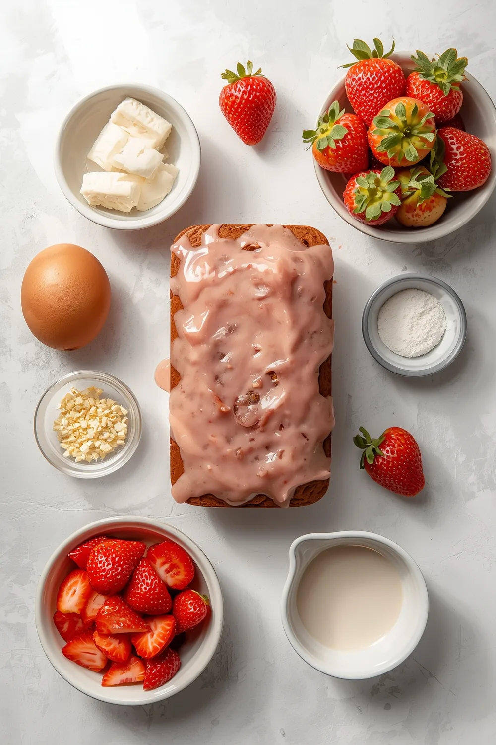 Easy Moist Strawberry Banana Bread with Sweet Glaze