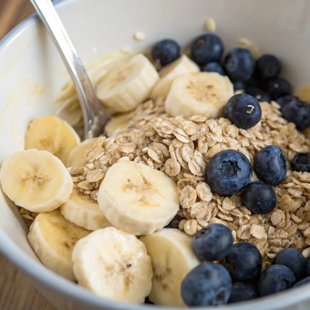 3-Ingredient Blueberry Oat Breakfast Cake