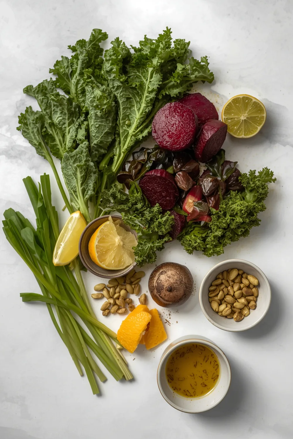 Irresistible Easy Kale and Beet Salad with Citrus Vinaigrette (4 Servings) 1 Easy Kale and Beet Salad with Pepitas and Citrus Vinaigrette