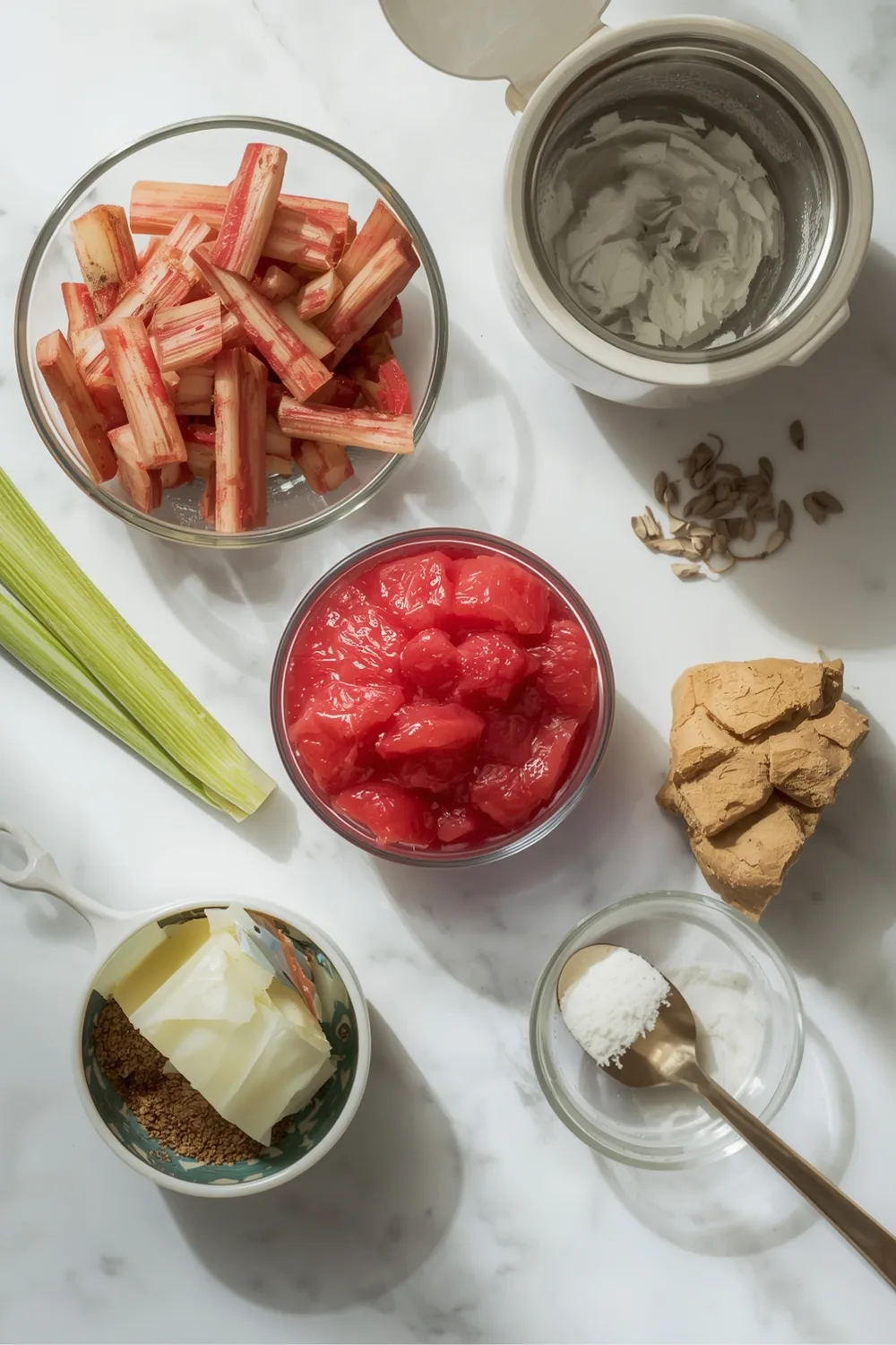 Easy Rhubarb Compote with Ginger and Vanilla Flavor