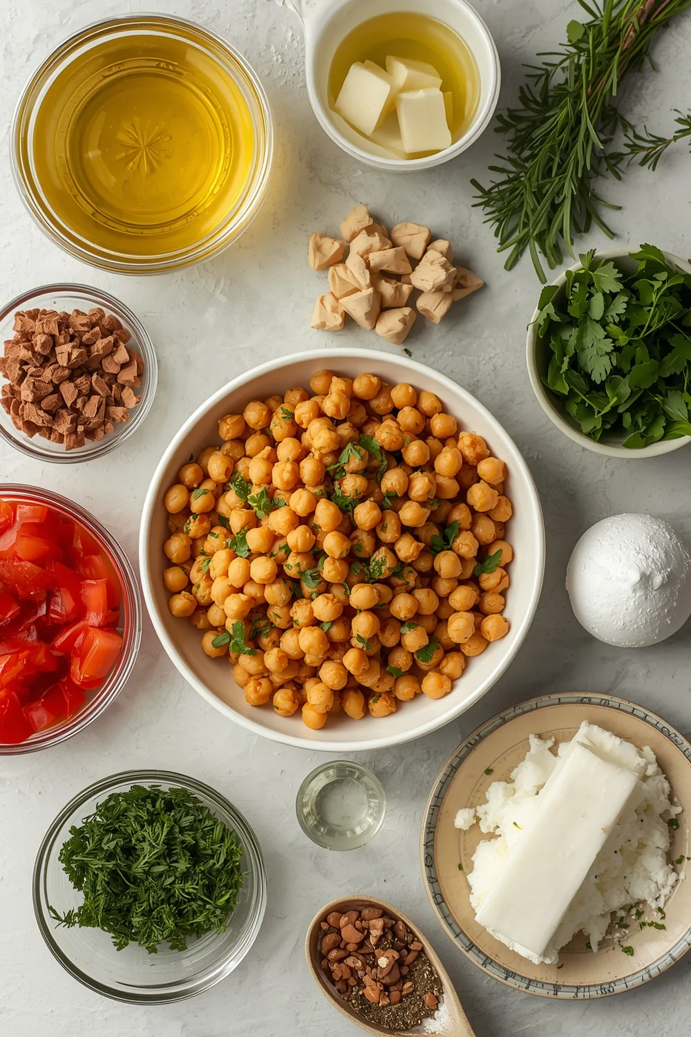 Easy Mediterranean Chickpea Salad with Feta and Herbs Recipe
