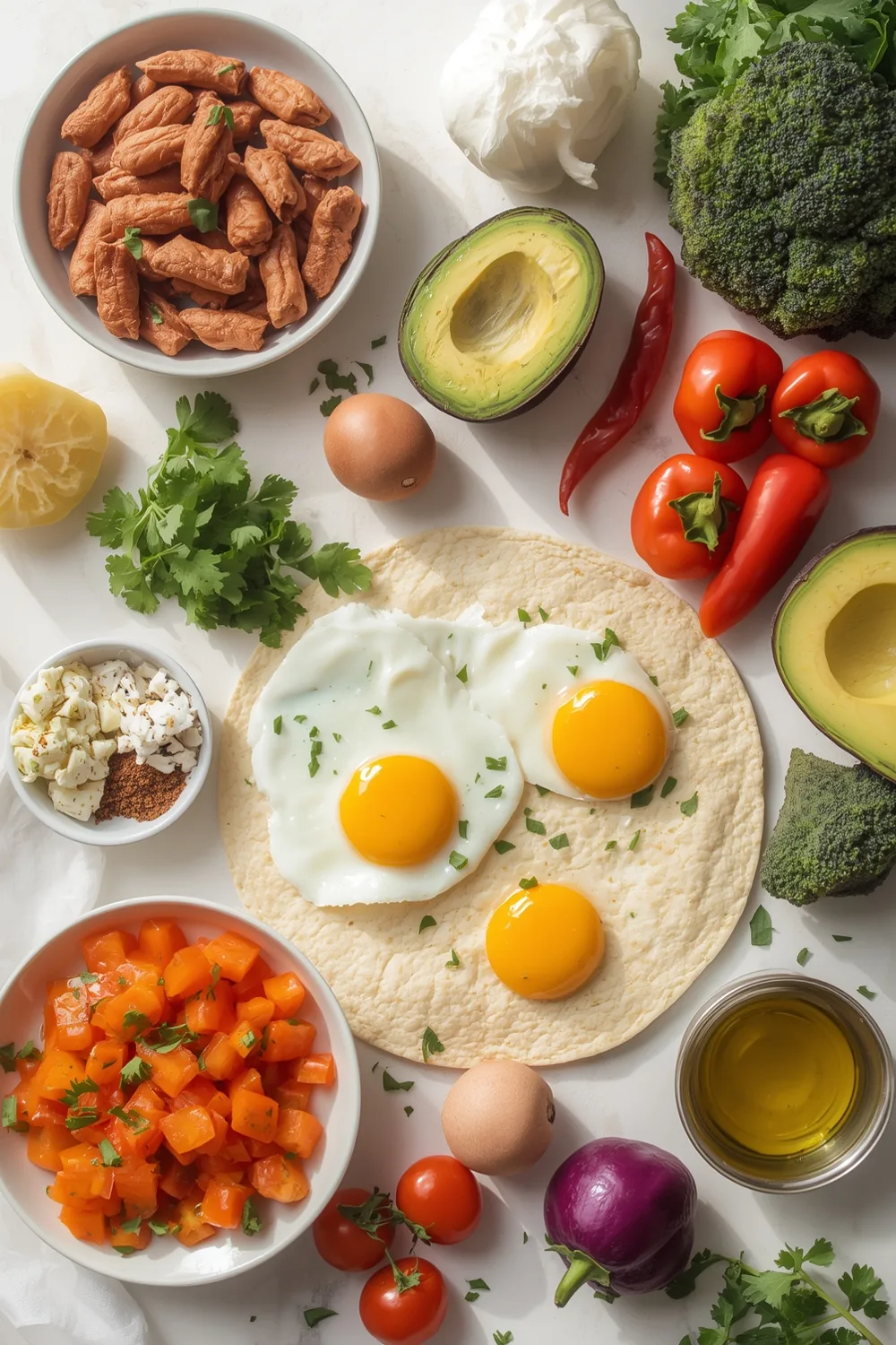 Loaded Breakfast Burritos with Eggs and Veggies