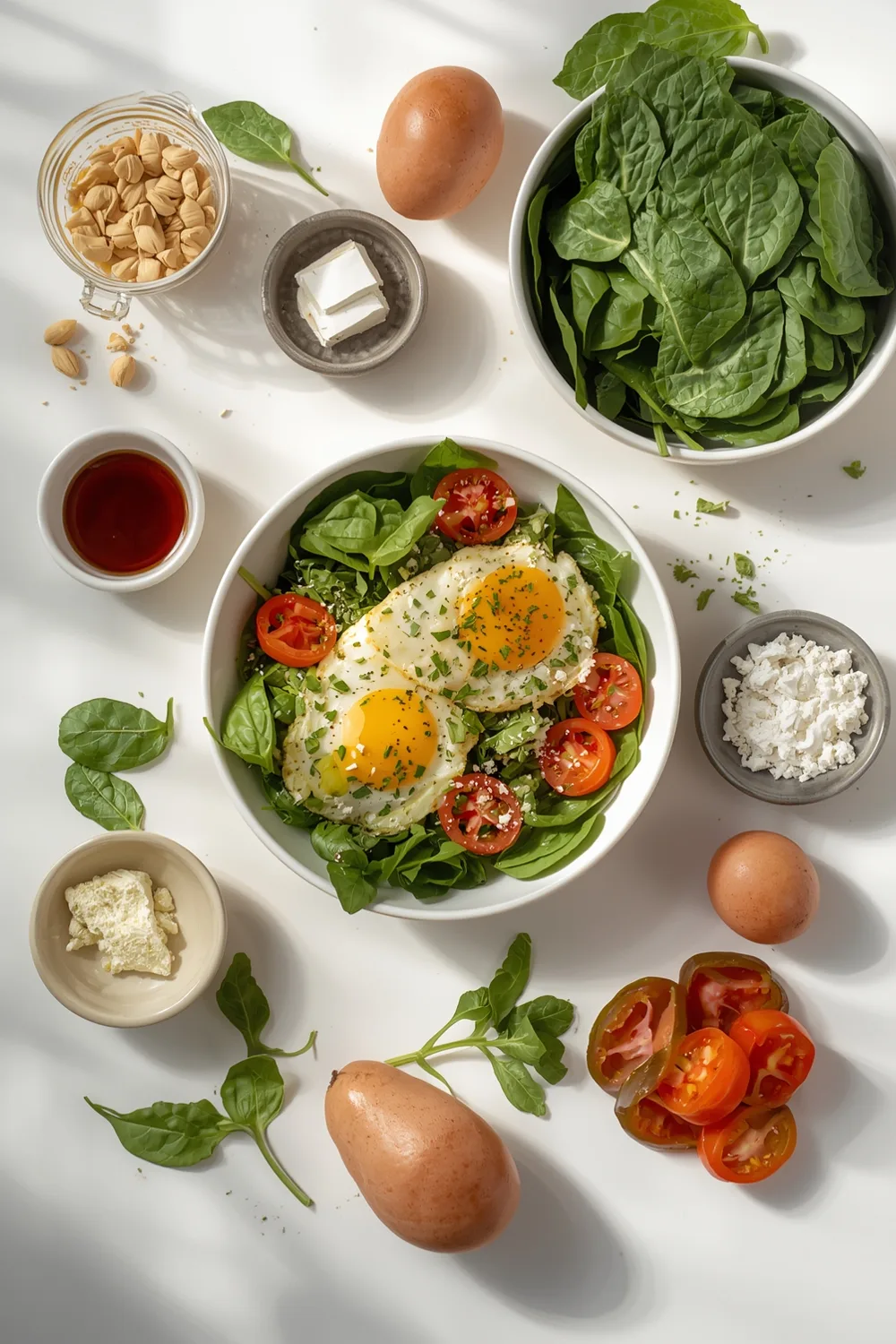 Healthy Veggie Egg Wraps with Spinach and Feta Cheese
