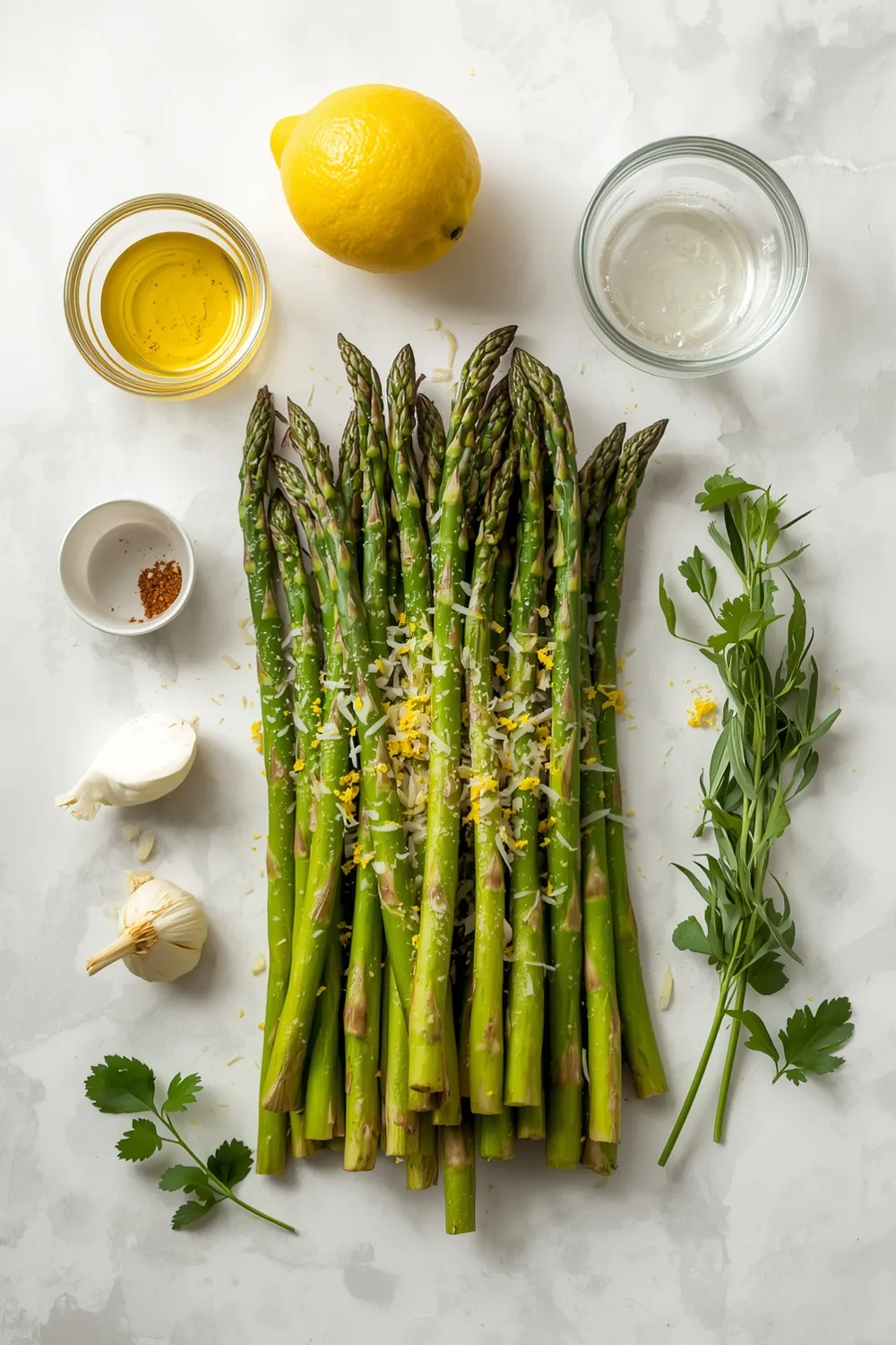 Garlic Parmesan Roasted Asparagus with Lemon Zest