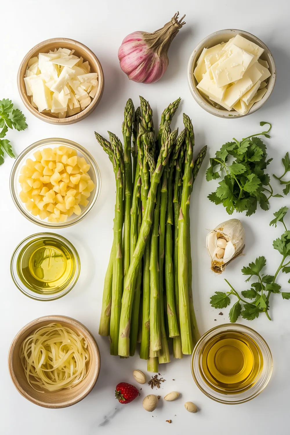 Easy Lemon Garlic Asparagus Pasta with Parmesan Cheese