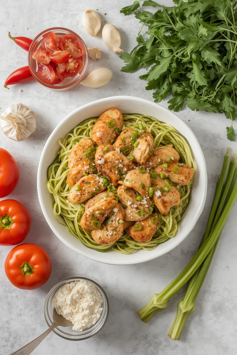 Delicious Easy Garlic Chicken Zucchini Noodles Skillet Dinner 1 Easy Garlic Chicken Zucchini Noodles Skillet Dinner
