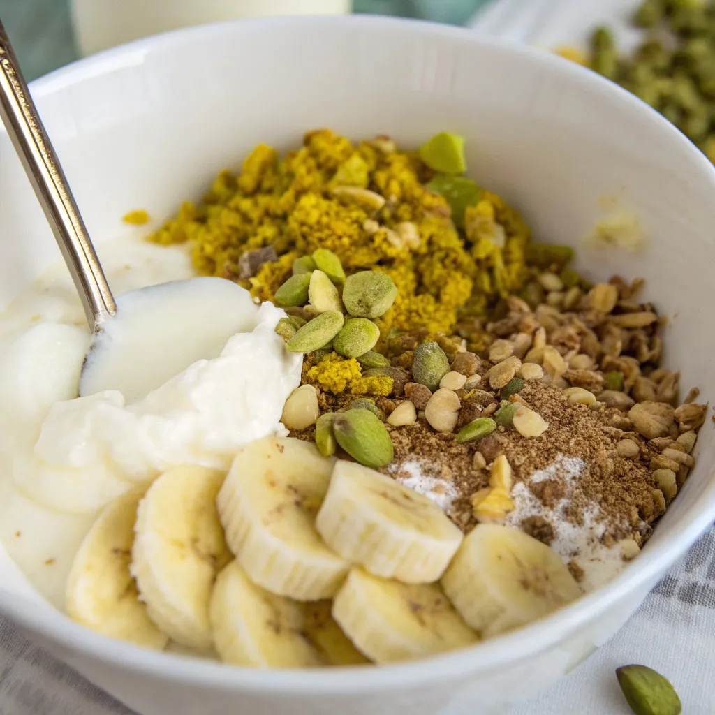 Banana Pistachio Yogurt Squares