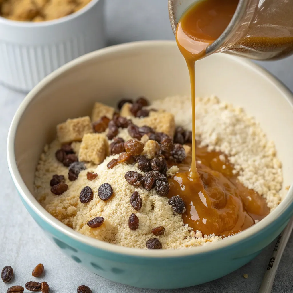 Caramel Bread Cake with Raisins