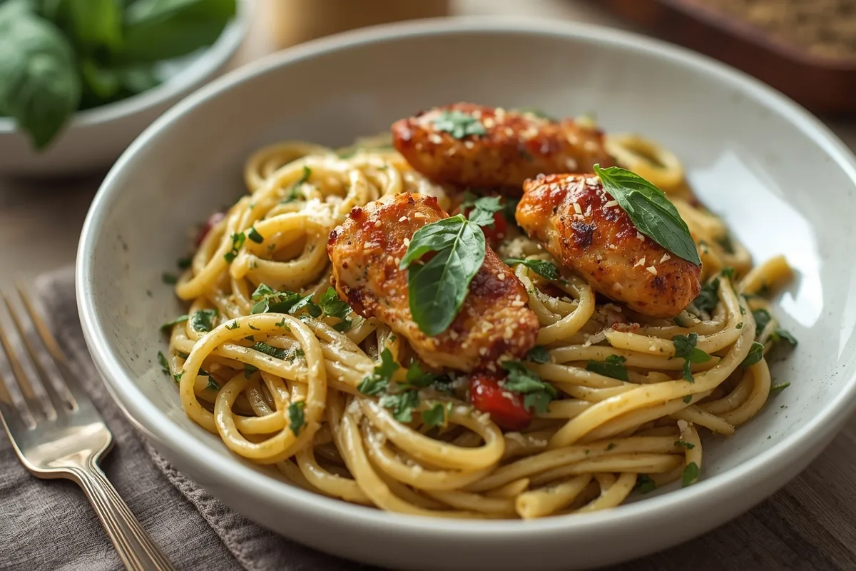 Irresistible Easy Chicken Pesto Pasta Recipe for 4 Servings 3 Chicken Pesto Pasta – Easy Italian Dinner Recipe