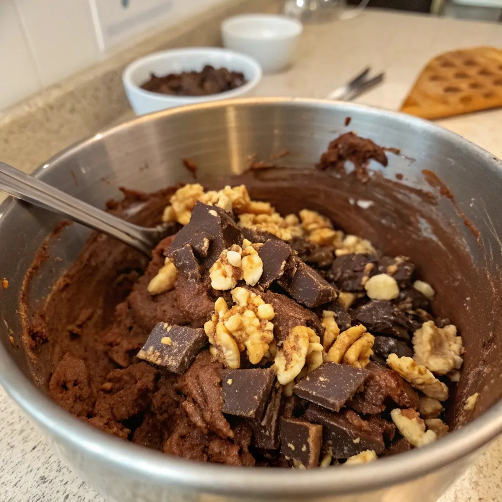 Flourless Dark Chocolate Walnut Blondies