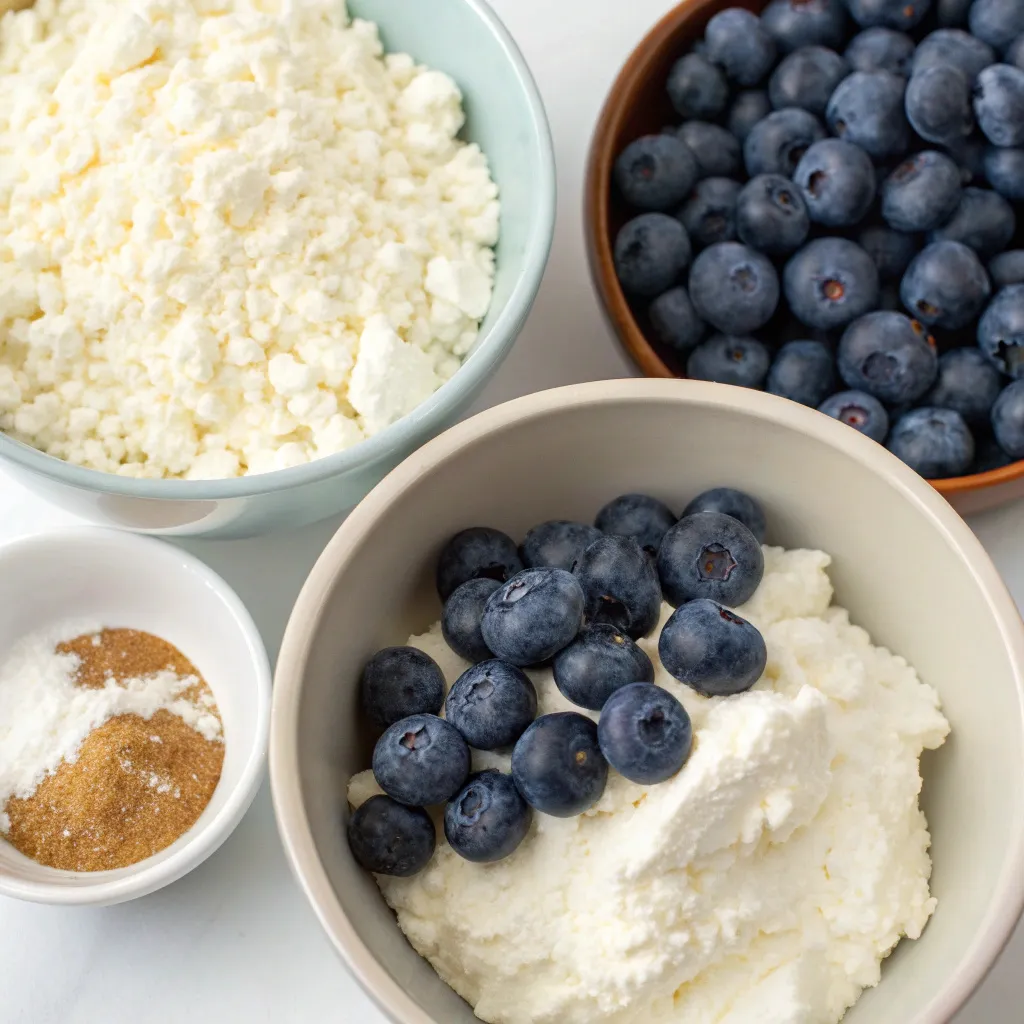 Fluffy Cottage Cheese Blueberry Cloud Bread