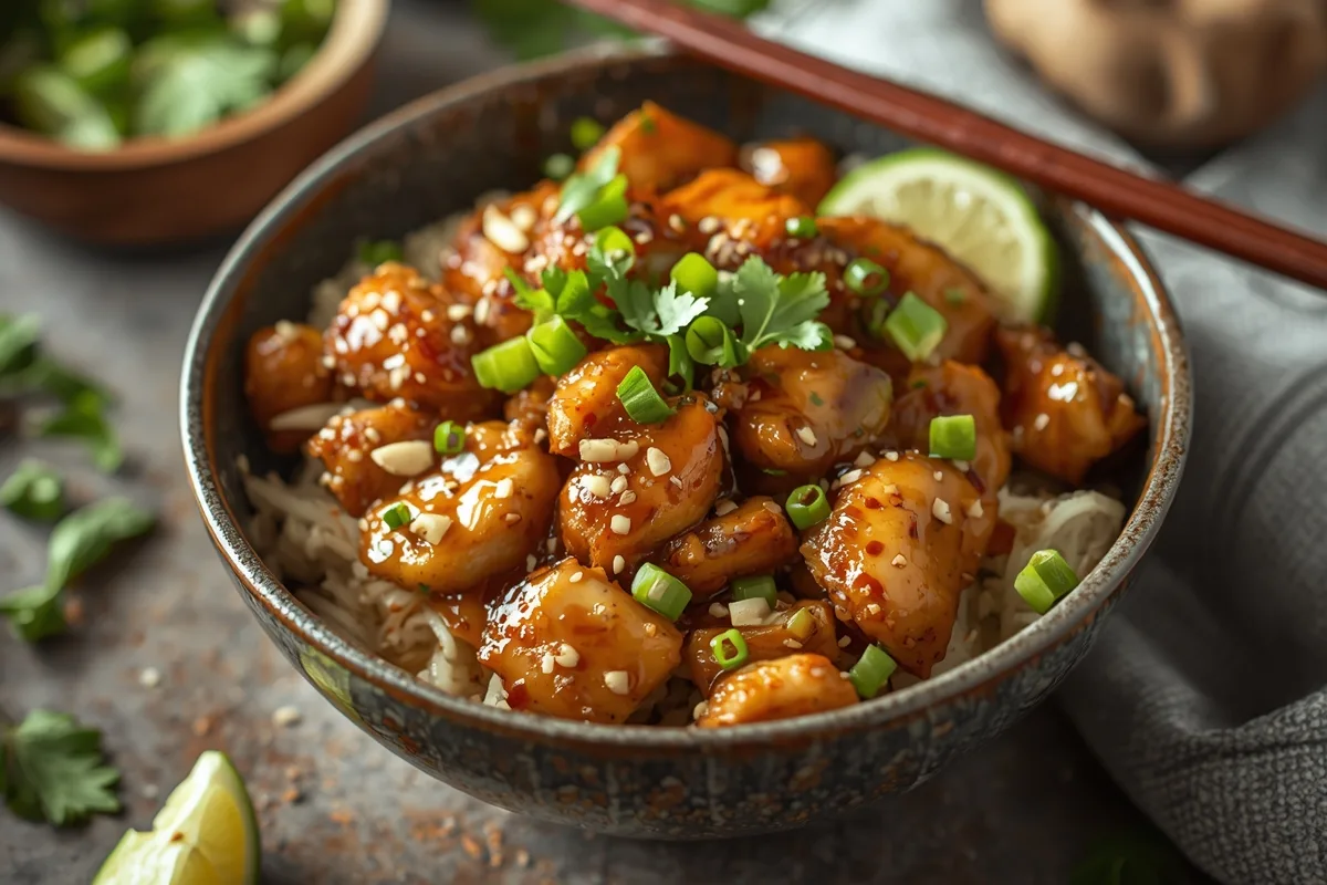 Irresistible Honey Garlic Chicken Bowls - Easy 30-Minute Recipe 3 Honey Garlic Chicken Rice Bowl – Easy Weeknight Dinner