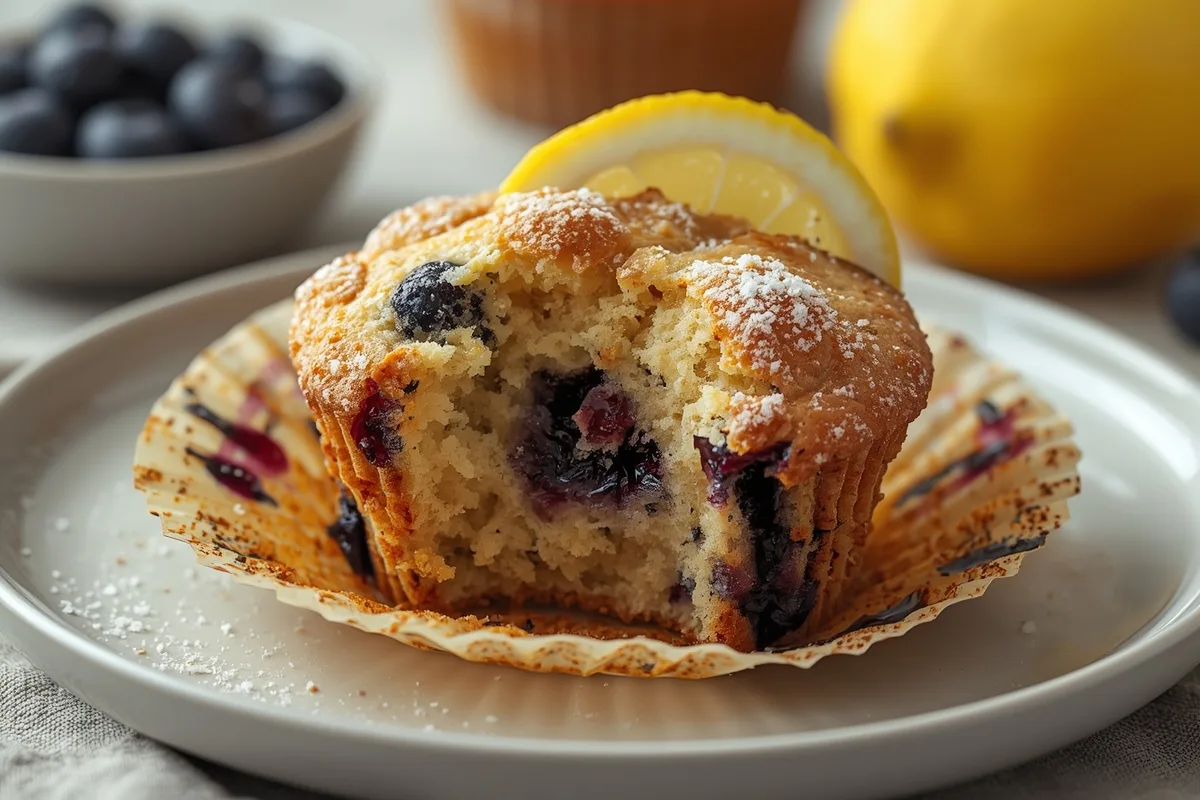 Lemon Blueberry Muffins – Easy Bakery Style Muffins