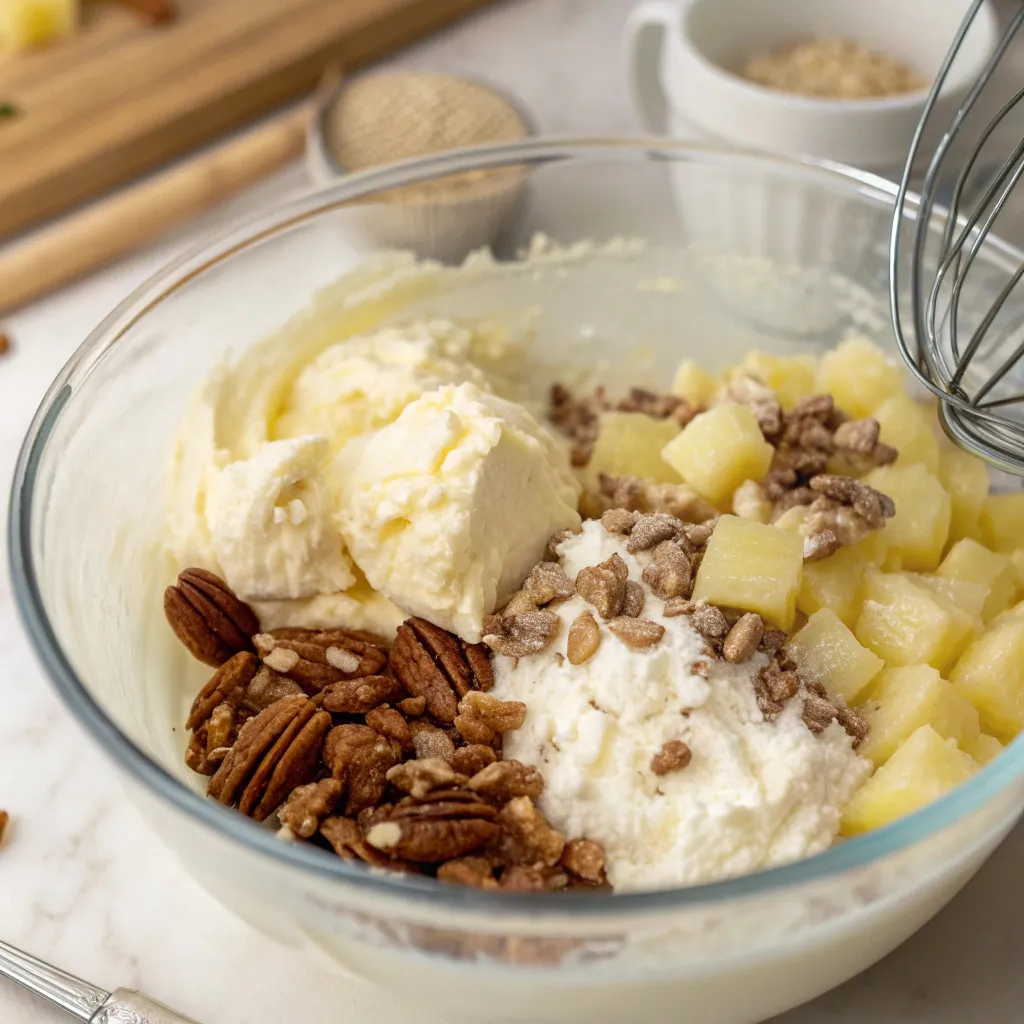 Lazy Amish Pineapple Cream Cheese Pecan Cake