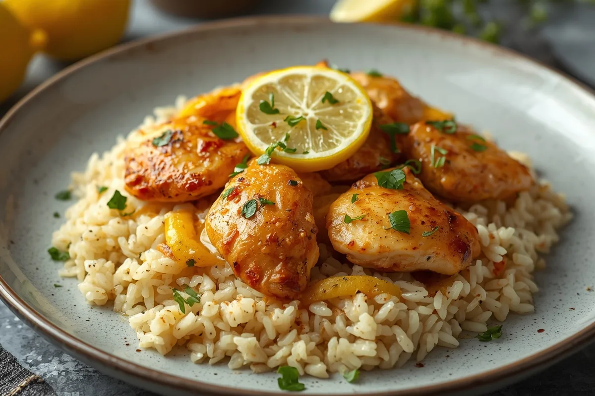 Irresistible Easy Lemon Garlic Chicken Rice – 4 Servings Delight 3 Lemon Garlic Chicken and Rice – Easy One Pan Weeknight Dinner