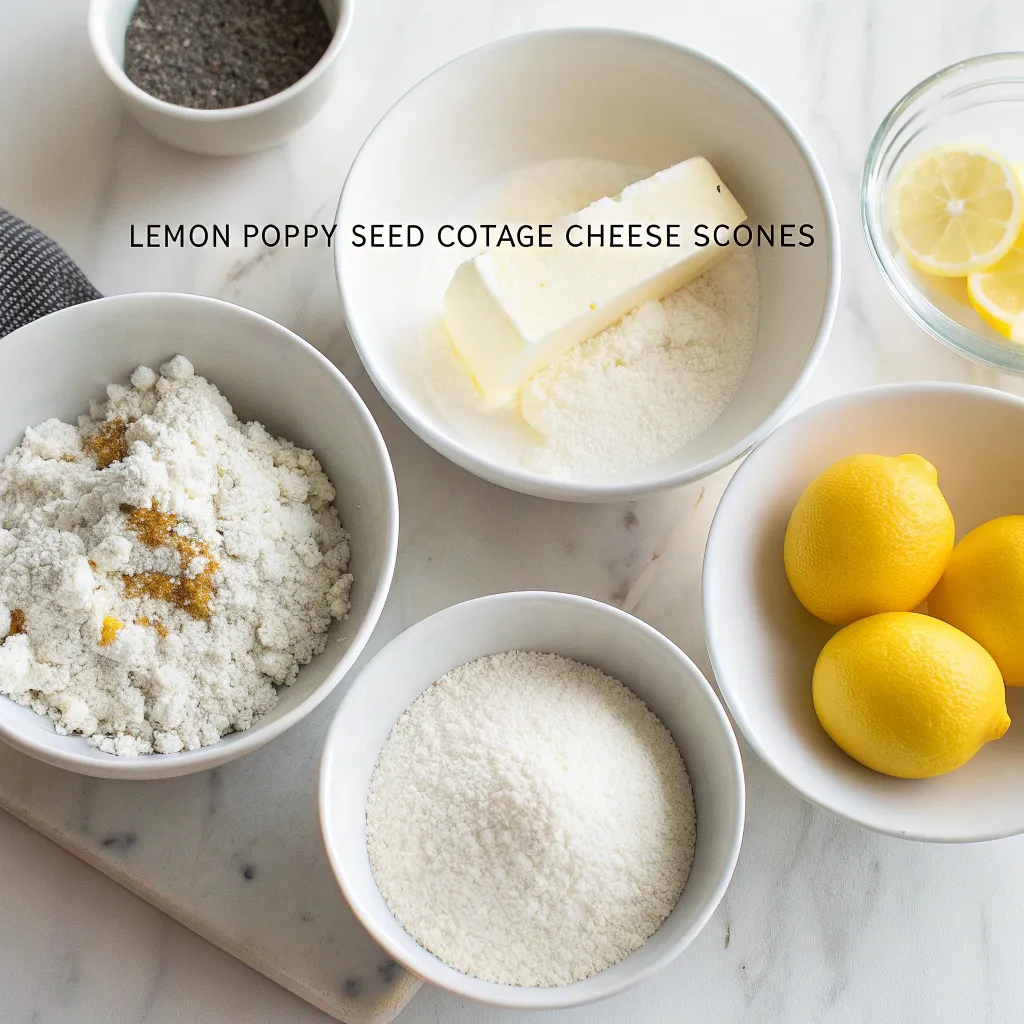 Lemon Poppy Seed Cottage Cheese Scones