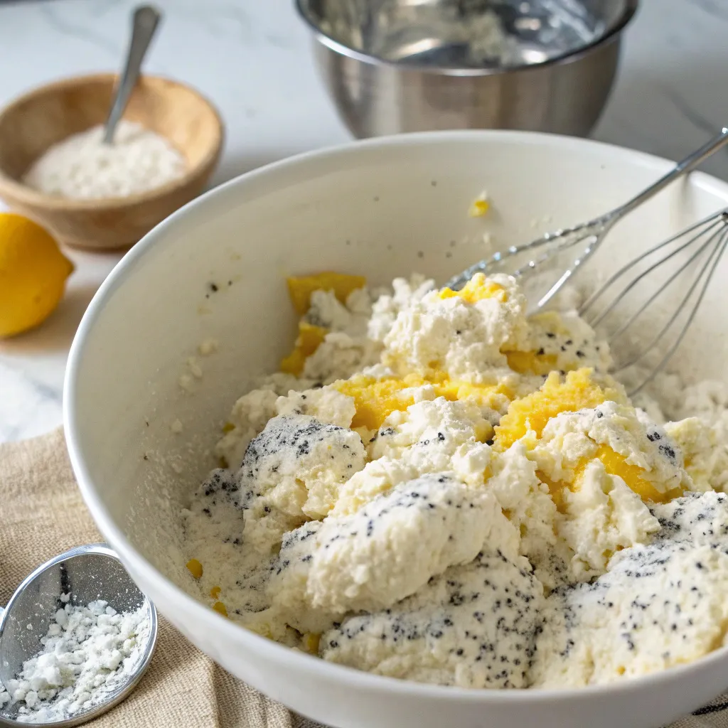 Lemon Poppy Seed Cottage Cheese Scones