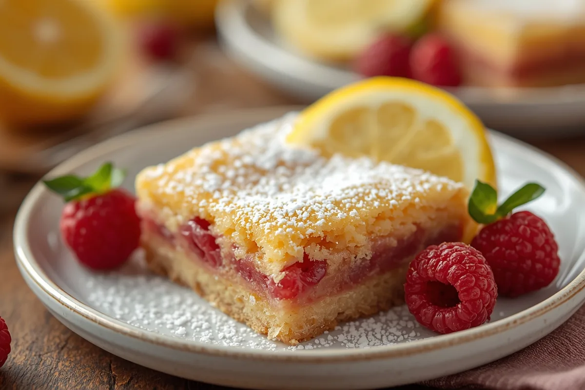 Irresistible Lemon Raspberry Bars: Easy Dessert Recipe (16 Servings) 3 Lemon Raspberry Bars